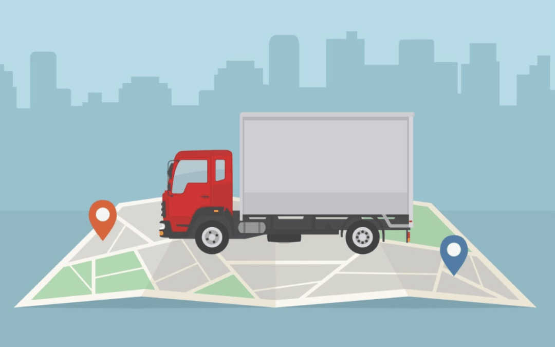 graphic of a moving truck on a map to demonstratem how to choose the best professional moving companies